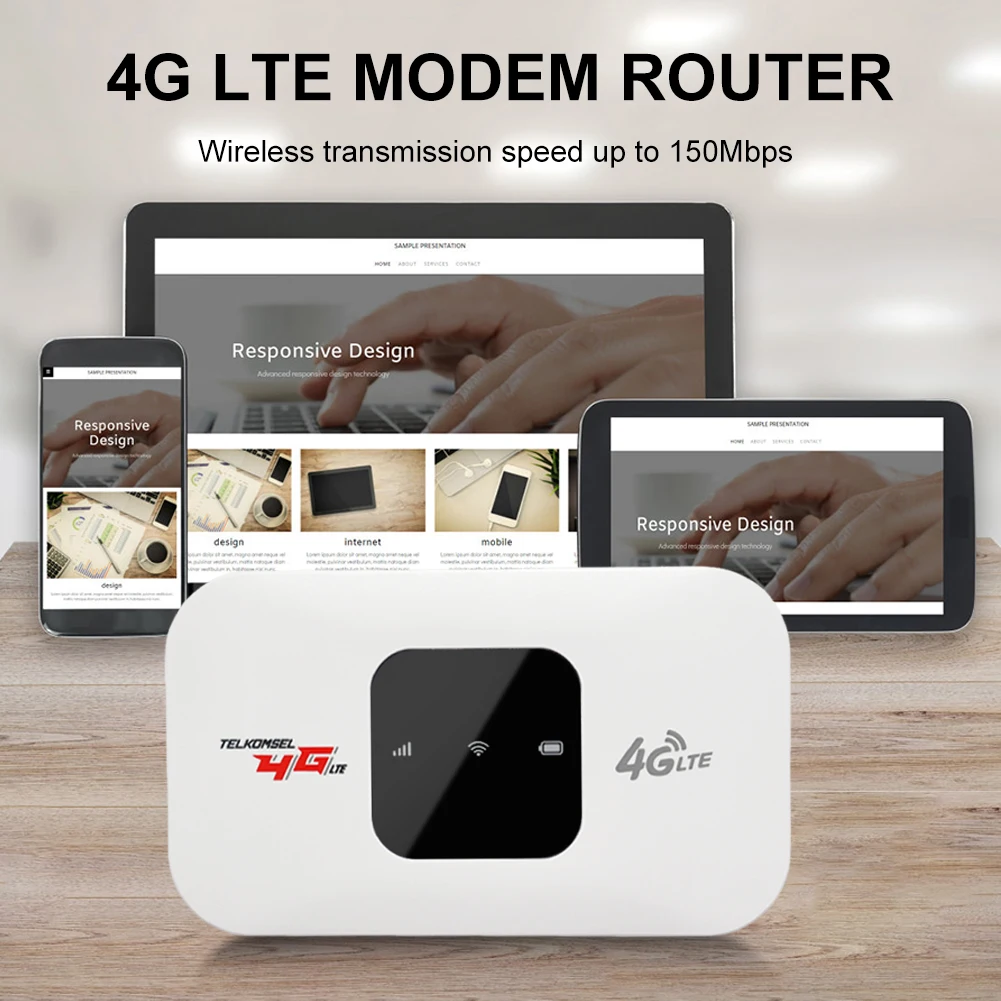 Un enrutador White 4G LTE con un teclado y un teléfono celular encima