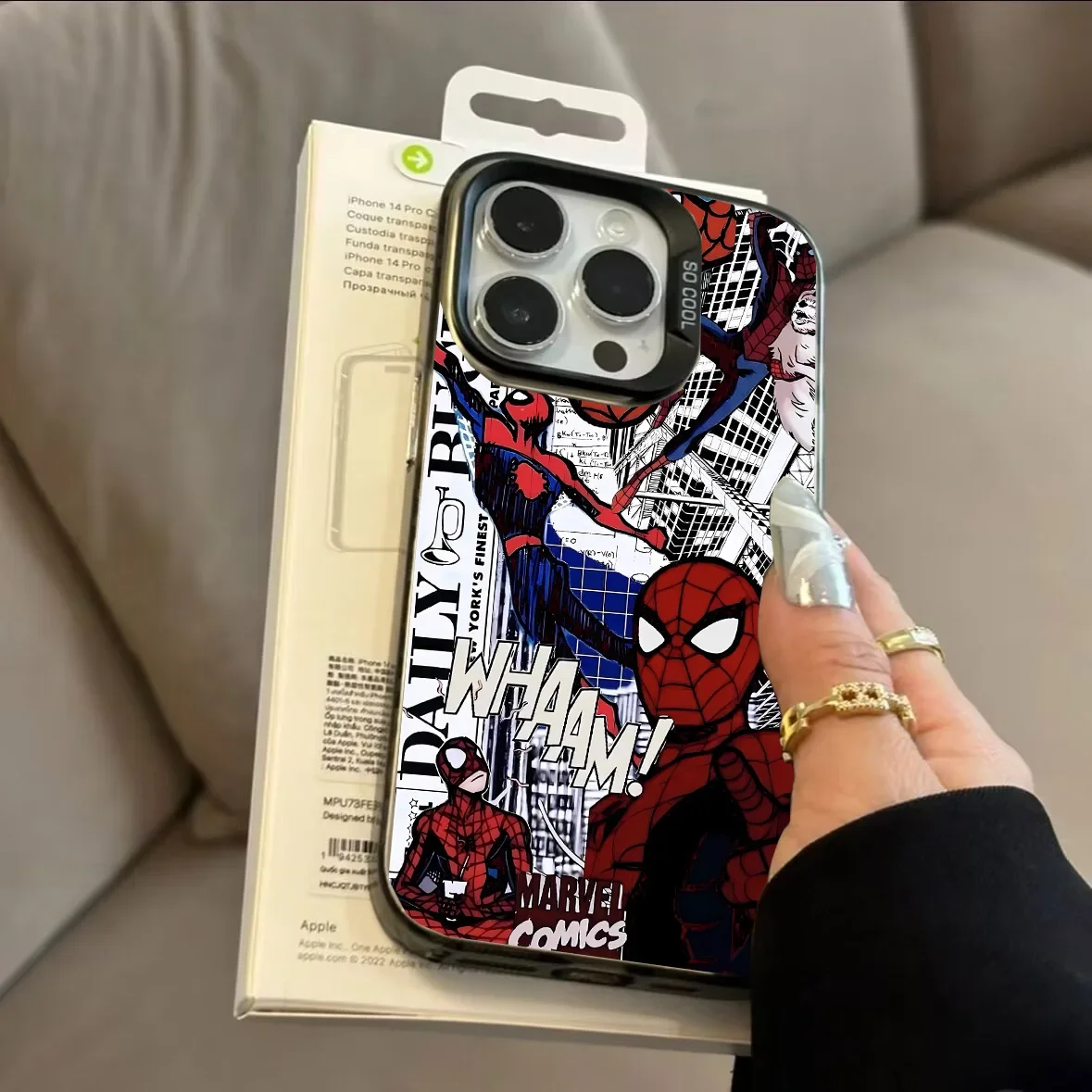 Funda de red negra de Marvel Spider Man para Realme 14 12 11 Pro Plus C75 C53 C55 C35 C15 C12 C21Y C63 5 5I 6I capa mate IMD Ant - imagen 2