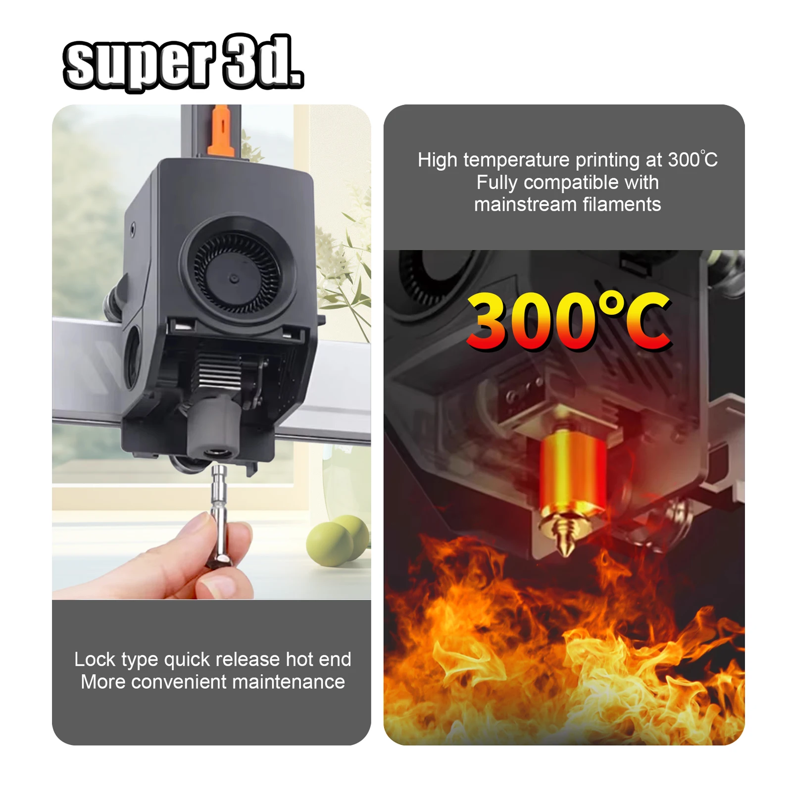 Boquilla para Anycubic Kobra 3 Max Hotend Kobra 3 Max Combo boquilla de intercambio rápido acero endurecido 0,4 0,6 0,8mm Kobra 3 Max Accesorios - imagen 3