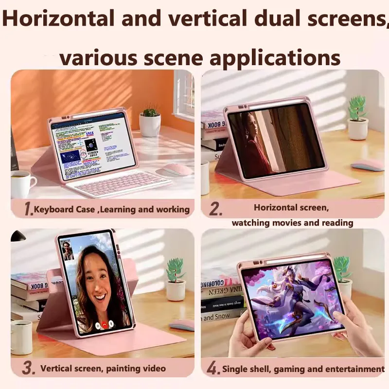 Para Samsung Galaxy Tab S10 Lite 10,9 2025 X406B TabS10 FE X520 S7 S8 S9 FE 11 720 °   Funda giratoria para teclado Bluetooth Tablet Cover - imagen 4