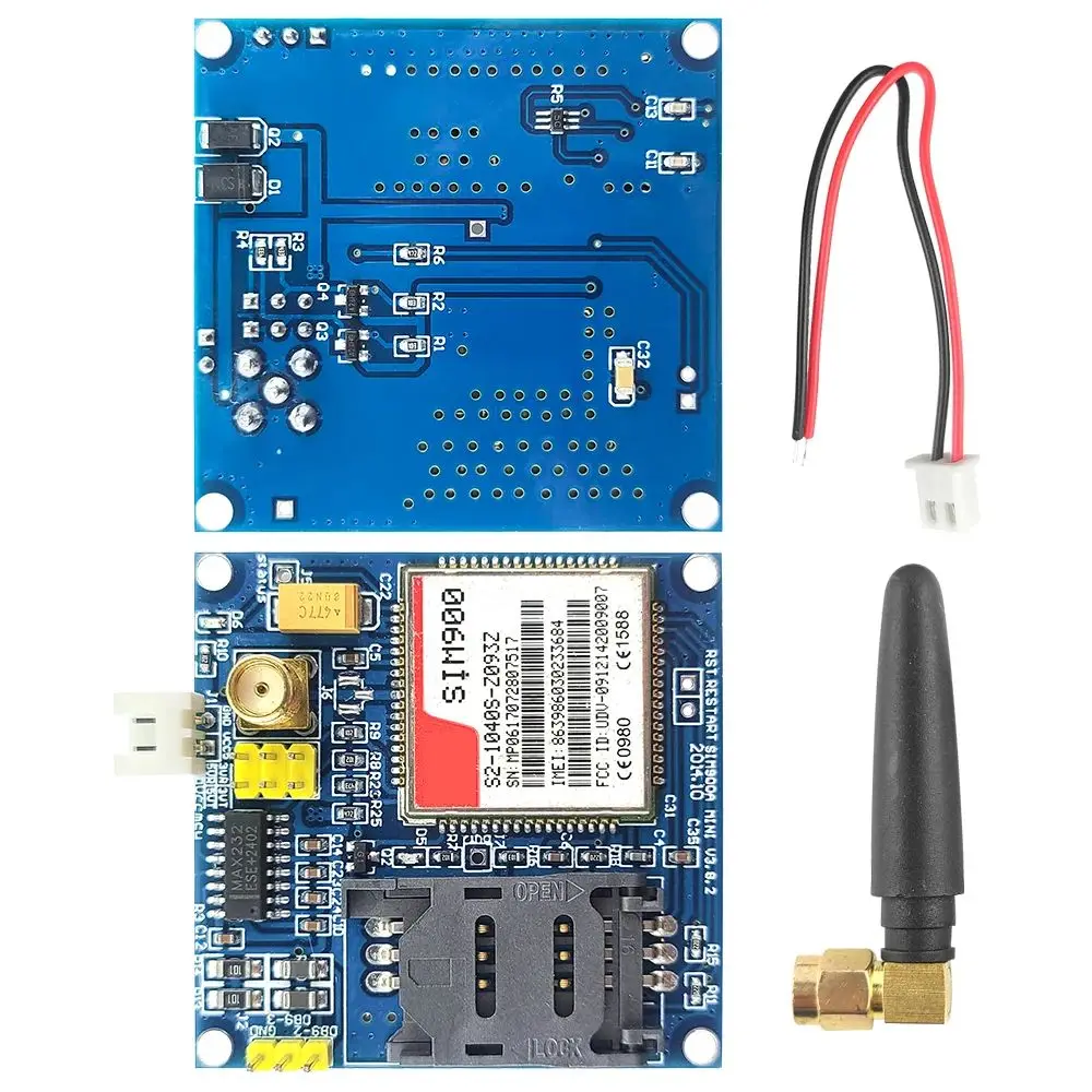 Módulo de placa de desarrollo SIM900 SIM900A, transmisión de datos inalámbrica GSM GPRS STM32 con antena, salidas TC35i