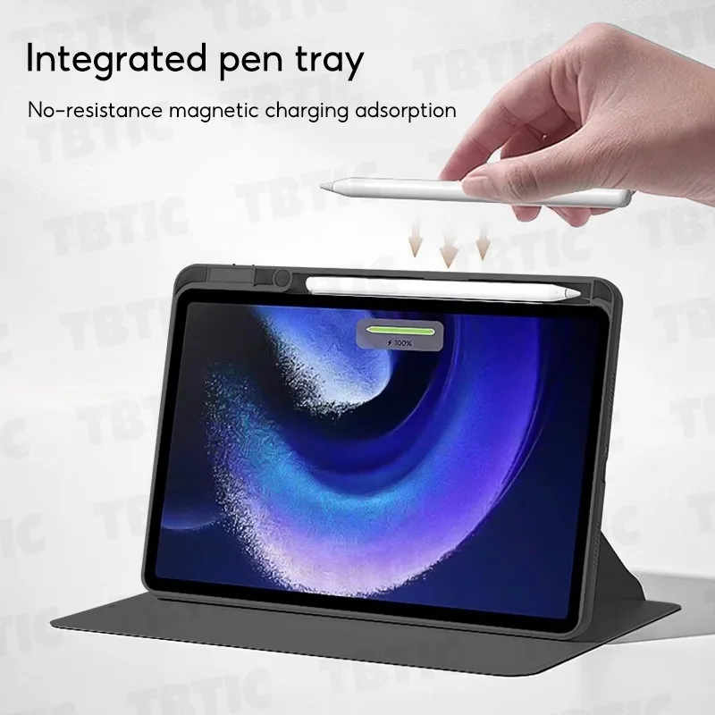 TBTIC 360 °   Funda protectora de rotación para Xiaomi Pad 7 6 5 Pro, carcasa de 11,2 11 pulgadas 2024 con ranura para portalápices - imagen 4