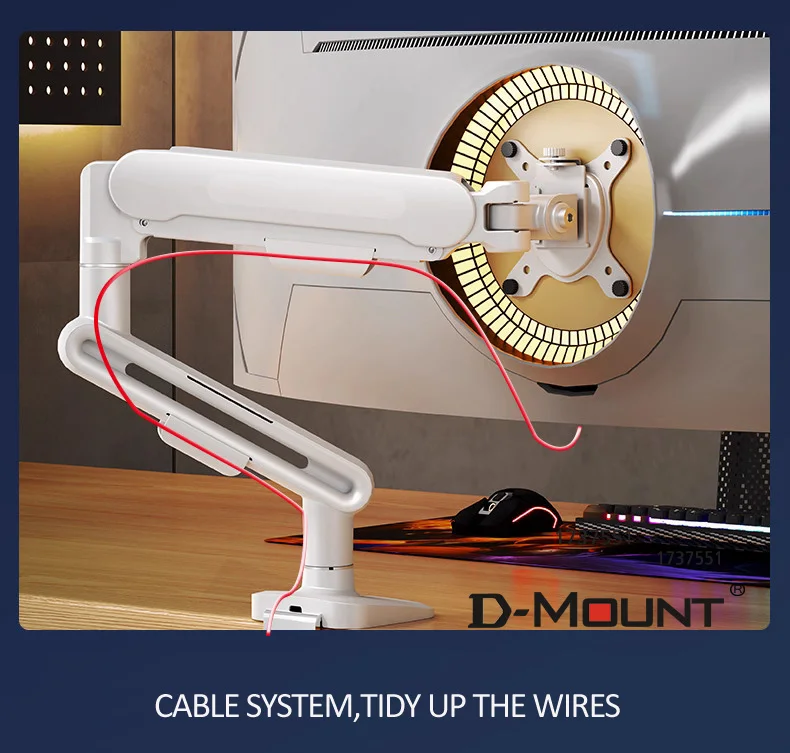 D-MOUNT GT10 metal aluminio 2-10KG 13 "-32" monitor soporte de escritorio brazo de resorte de gas abrazadera giratoria de movimiento completo - imagen 5