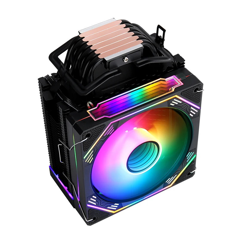 XUANFENG Disipador de calor de CPU duradero Compatible LGA2011 1200 1700 i5 x79 x99 AMD PC Cooler Procesador 4/6 Tubo de calor Negro Ventilador ARGB de 120 mm - imagen 2
