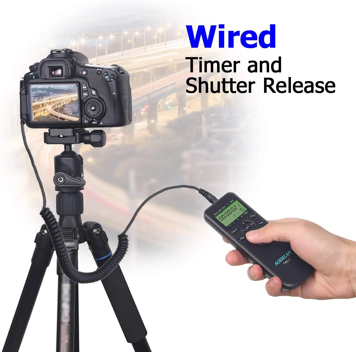 AODELAN-temporizador de TRS-1, interruptor remoto, disparador de lapso de tiempo para cámaras Canon, Nikon, Sony, Fujifilm, Panasonic, Olympus, Pentax - imagen 2