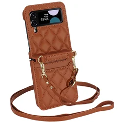 Funda Cuero Samsung Galaxy Z Flip 6 Billetera Correa Cruzada