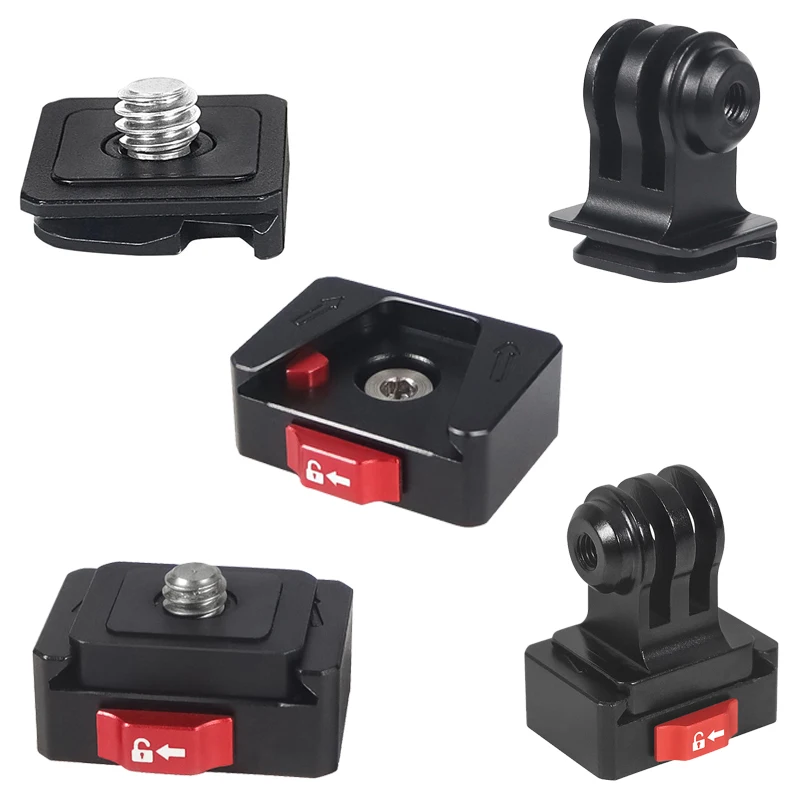 Mini placa de montaje de Monitor, abrazadera de liberación rápida, sistema de instalación de interruptor rápido, tornillo 1/4 para cámara SLR, trípode, estabilizador de riel deslizante - imagen 3