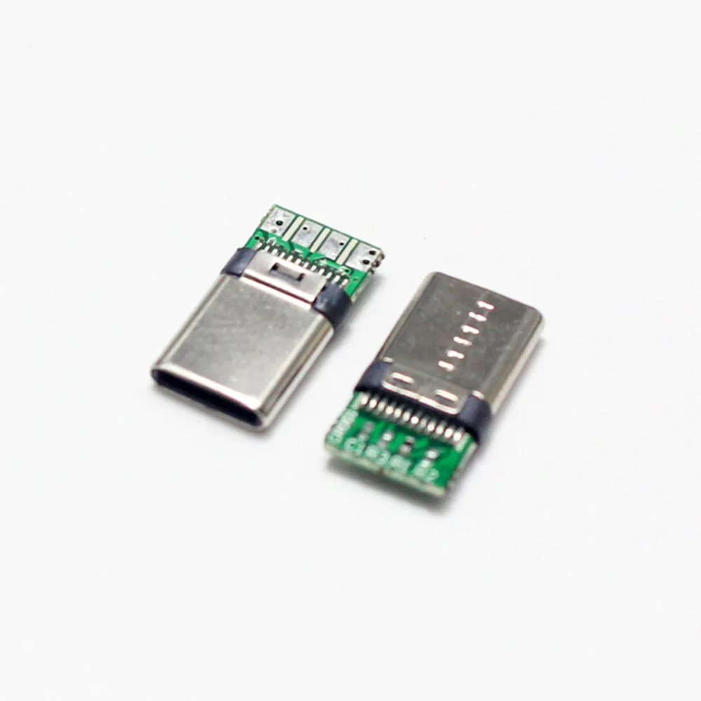 Conector USB 3,1 tipo C, adaptador de receptáculo de enchufe macho/hembra de 24 pines a Cable de soldadura y Cable de 24 pines, compatible con placa PCB, 10 Uds. - imagen 5