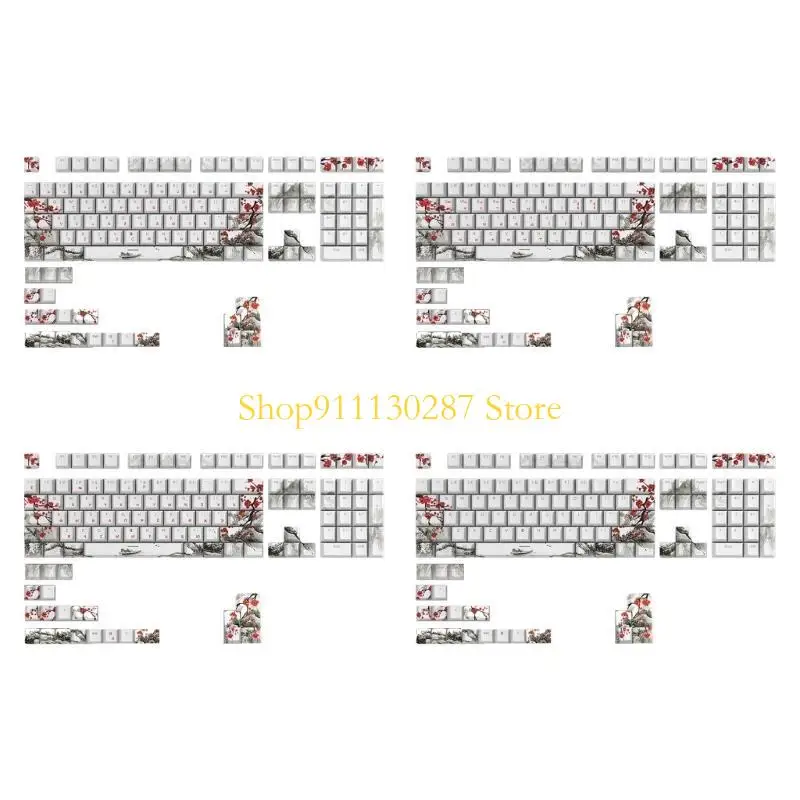 J1HC KeyCaps Russian Korean Japanese Plum flor para teclados mecánicos KeyCaps - imagen 5