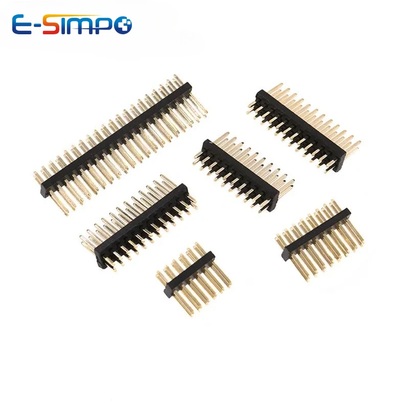 10 Uds 1,0mm 1,27mm 2,0mm 2,54mm cabezal de Pin doble fila macho 1/2 ~ 40P conector de placa PCB separable tira Pinheader 1*2/2P 4P 6-40p - imagen 3