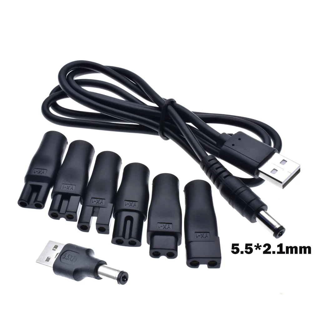 Cable de alimentación de 8 Uds., cargador de repuesto de 5V, adaptador USB adecuado para todo tipo de cortapelos eléctricos - imagen 2