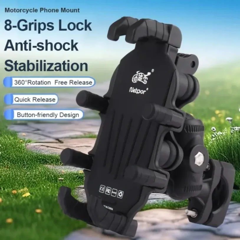 Cargador inalámbrico de 15W, amortiguador para motocicleta, soporte para teléfono con puerto de carga tipo C de 33W, espejo, Motor, soporte para teléfono móvil de bicicleta - imagen 3