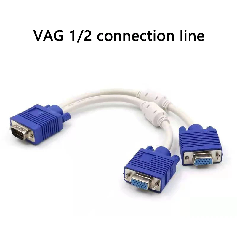 Divisor de Cable VGA de 1 a 2, 15 pines VGA macho a VGA hembra, adaptador de Cable de dos puertos, divisor de Monitor VGA - imagen 3