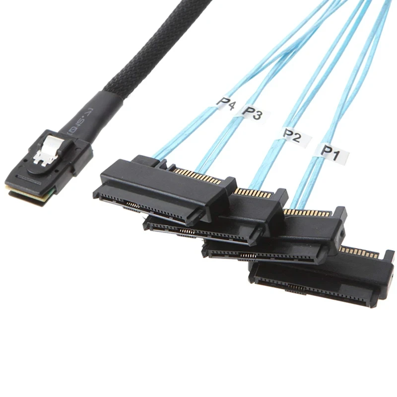 Cable SAS SFF-8087 a 4 SFF-8482, conector SAS con puerto de alimentación de 15 Pines, 36pin, 8087 a 29pin, 8482 - imagen 2