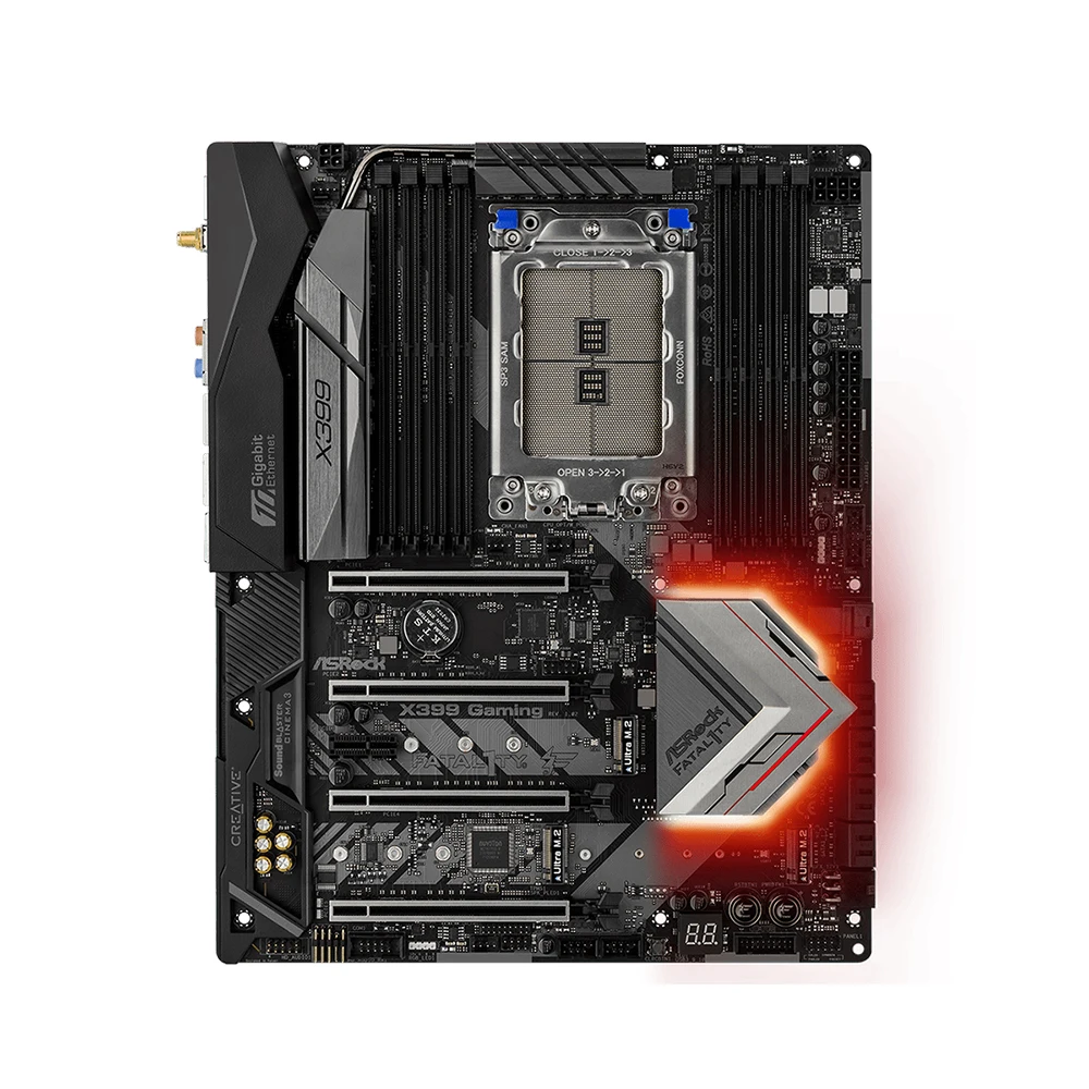 Placa base para juegos profesional ASRock X399, AMD TR4, compatible con Ryzen Threadripper 2990WX 2970WX 2950X ATX DDR4 3600 Mhz M.2 ATX - imagen 2