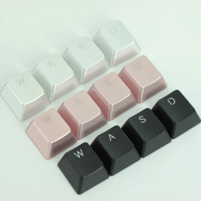 Hi UM-teclas de aleación de aluminio personalizadas con borde redondo de cereza, teclas transmisoras CuteSilver Gold Black Metal Point Key Caps para jugadores - imagen 4