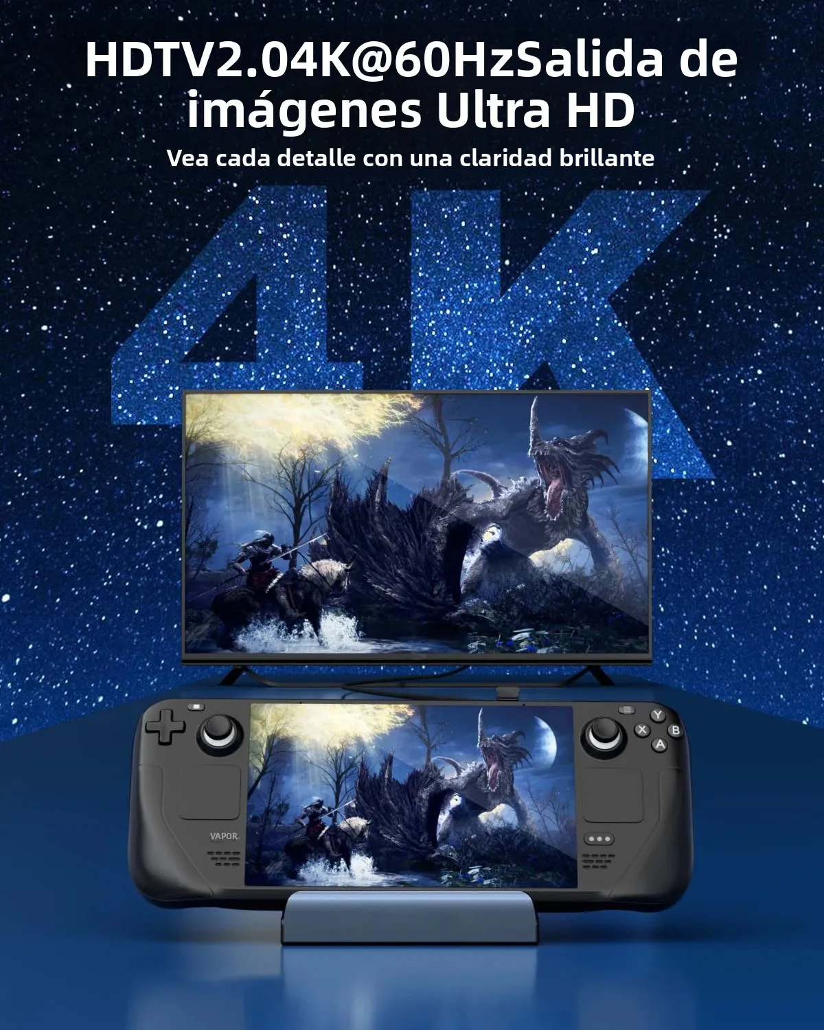 Steam Deck Dock Estación de acoplamiento 6 en 1 para Steam Deck/ROG Ally con 4K @ 60HZ HDTV, PD 100W, 3 * USB 3,0 Gigabit RJ45 HUB - imagen 3