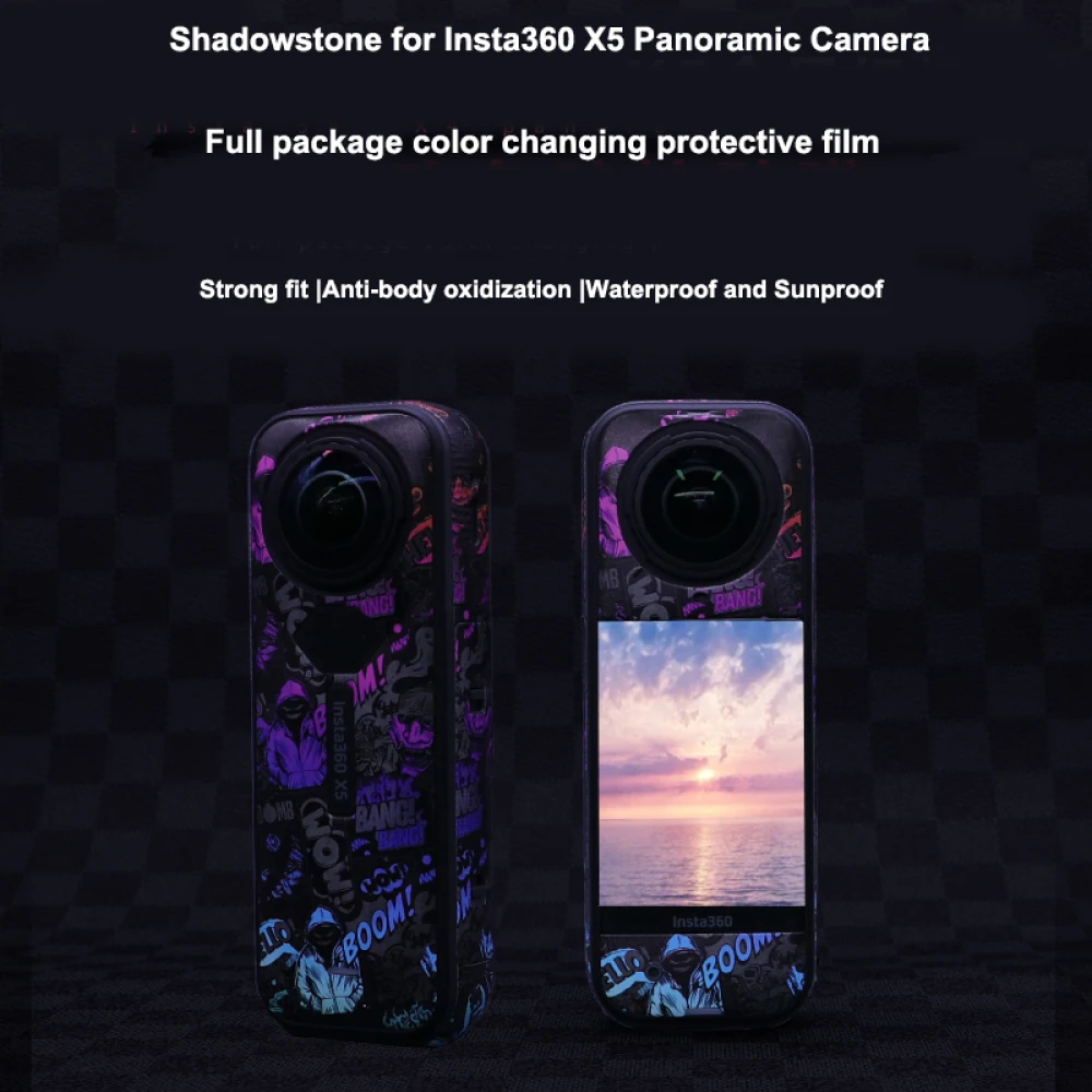 Calcomanías de decoración para cámara Insta360 X5, película protectora de marco corporal, antiarañazos, extraíble, PVC, colorido, a prueba de golpes