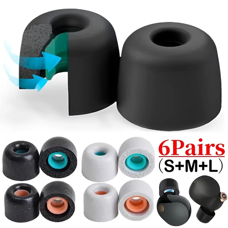 Almohadillas para auriculares de espuma viscoelástica, funda para Sony WF-1000XM4 WF-1000XM3, cubiertas intrauditivos, puntas para auriculares, tapones para los oídos S/M/L, accesorios