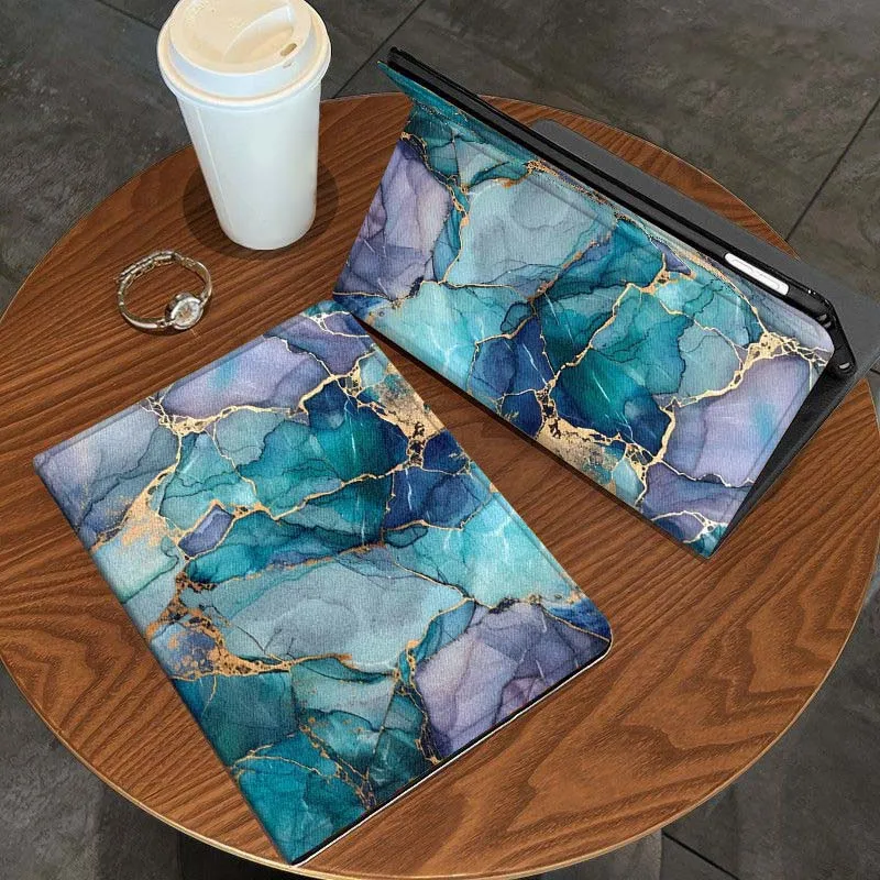 Textura de mármol de lujo arte fresco para Honor Tab Pad MagicPad Tablet 6 7 8 9 10 13 V7 V8 X8a X9a X9 X8 GT GT2 Pro funda para tableta - imagen 2