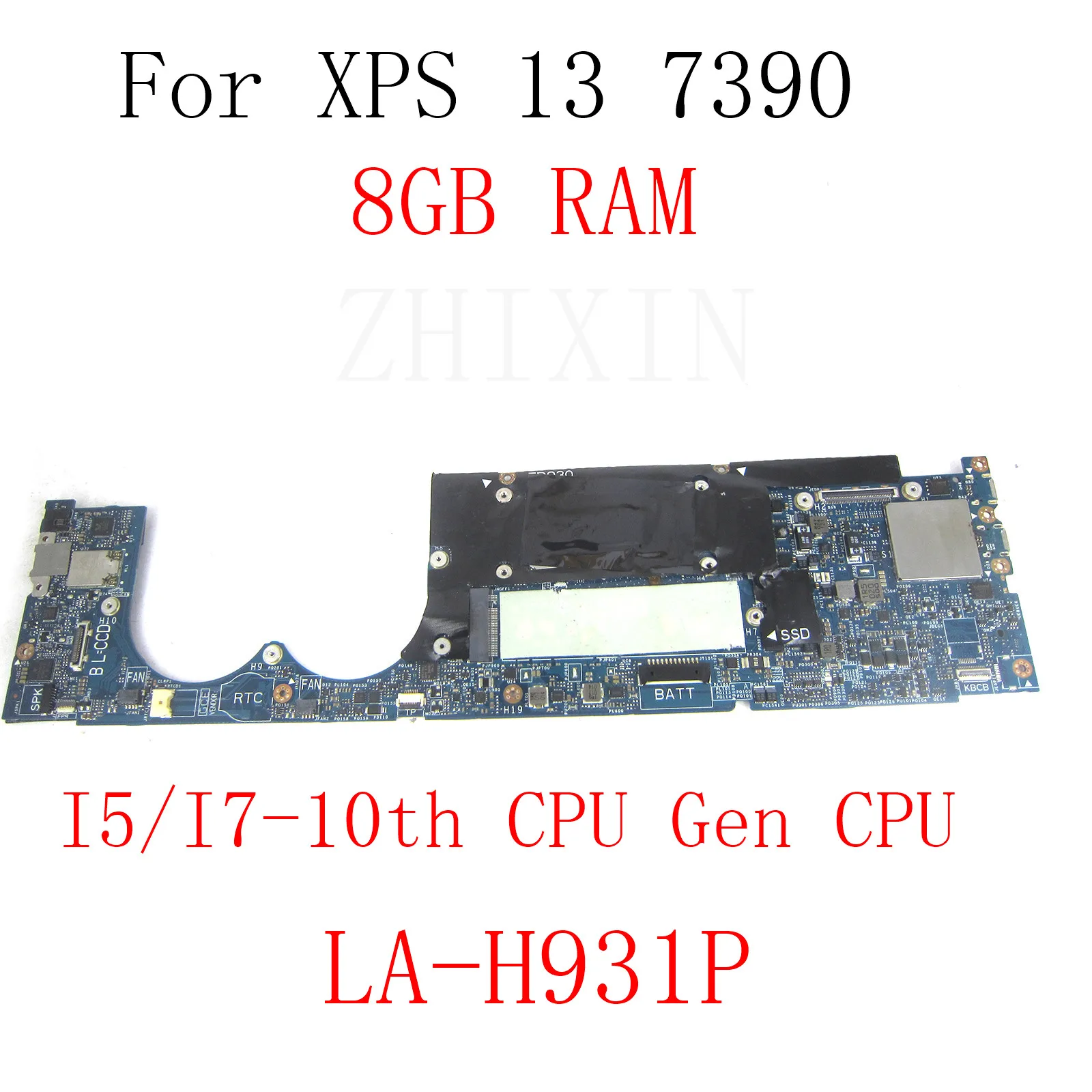 Placa base para ordenador portátil Dell XPS 13 7390 con CPU I5-10210U/I7-10510U 8G/16G RAM LA-H931P prueba completa - imagen 2