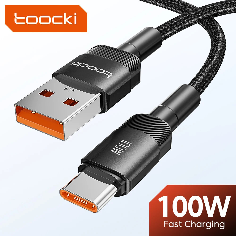 Cable Toocki 100W USB tipo C para Xiaomi POCO Samsung Huawei OPPO 6A cargador rápido USB C cable de datos tipo F