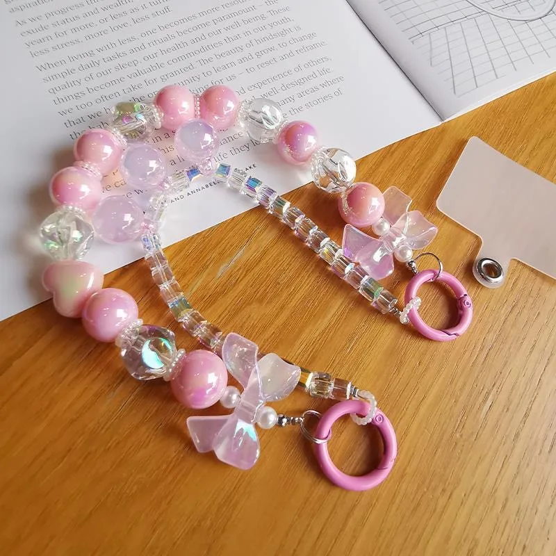 Cordón colgante corto para teléfono móvil, pulsera con cuentas de lazo colorido, Funda Universal para teléfono, cadena de prevención antipérdida - imagen 5