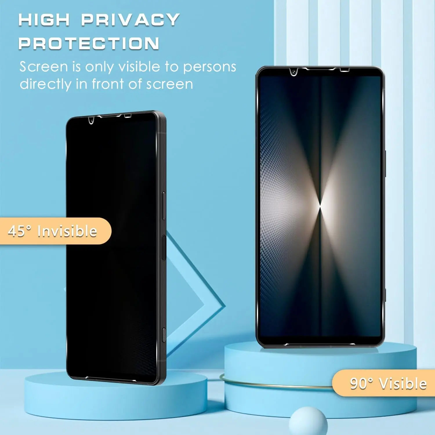 Protector de pantalla de privacidad antideslumbrante de vidrio templado antiespía para Sony Xperia 1 Mark VI 10 5 III IV II Vii - imagen 5