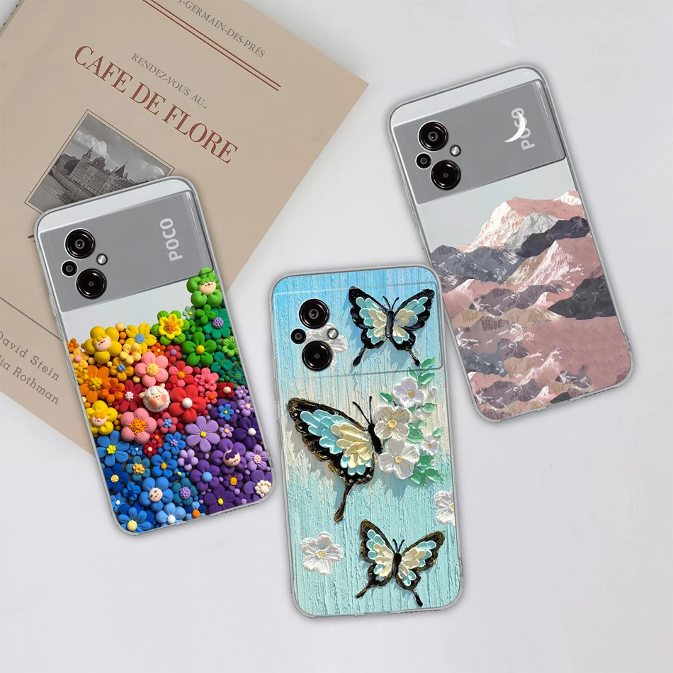 Funda para POCO M5 M5S, parachoques creativo transparente suave de dibujos animados para POCO M 5 POCOM5S, Fundas de teléfono, Funda protectora trasera anticaída - imagen 2