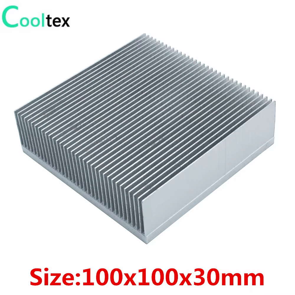 Disipador de aluminio 100x100x30mm para LED y electrónica avanzada