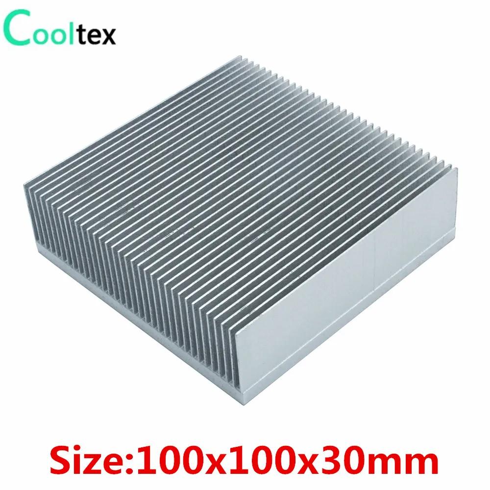 Disipador de calor de aluminio, radiador de disipador de calor con aleta de deslizamiento de 100x100x30mm para enfriador de circuito integrado LED electrónico - imagen 2