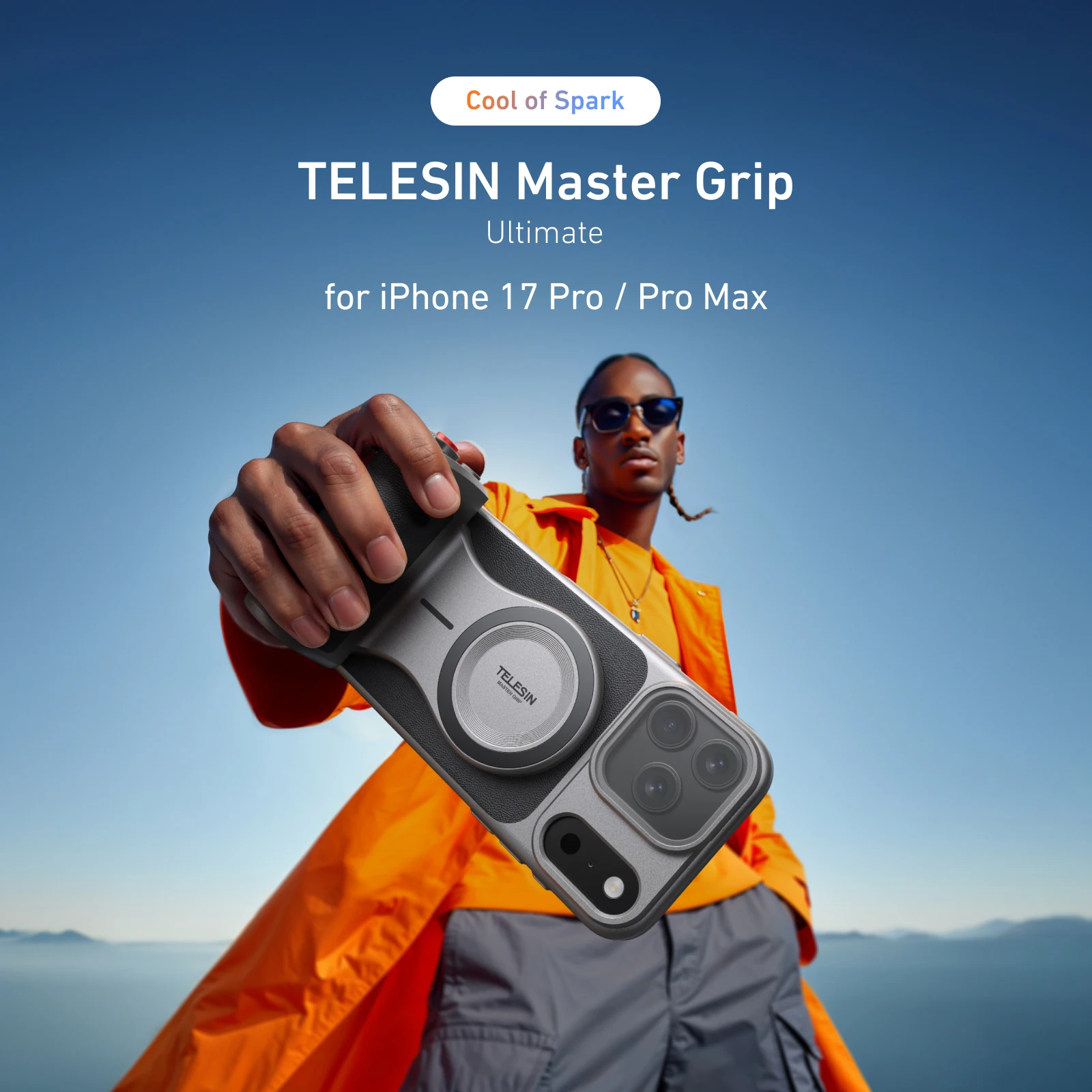 TELESIN Master Grip Set para iPhone17 Pro Pro Max soporte de agarre de mano para cámara de teléfono magnético 3200Mha Powerbank con carga inalámbrica - imagen 3