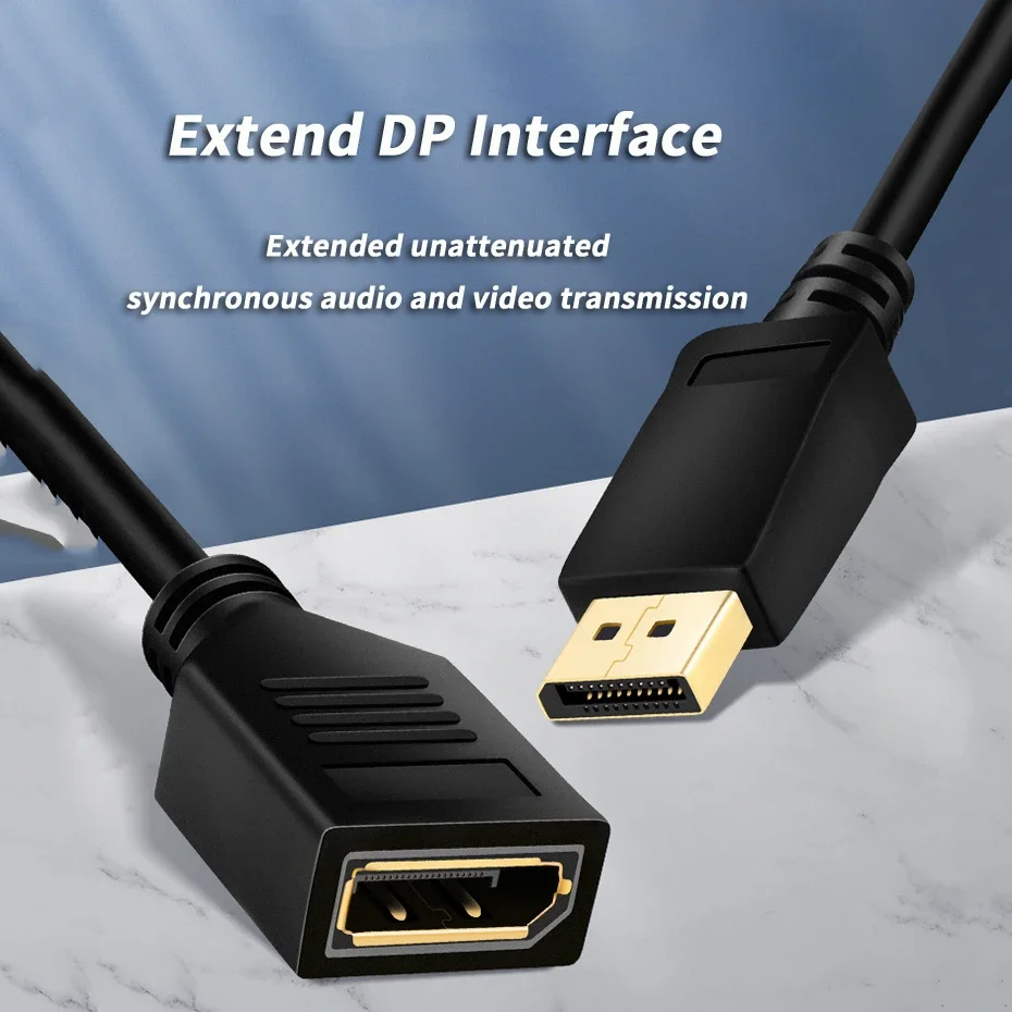 Cable de extensión DisplayPort 1,4, adaptador de puerto de pantalla 4K HDR para vídeo, PC, portátil, TV DP 1,4 1,2, Cable de puerto de pantalla 1,2 - imagen 3