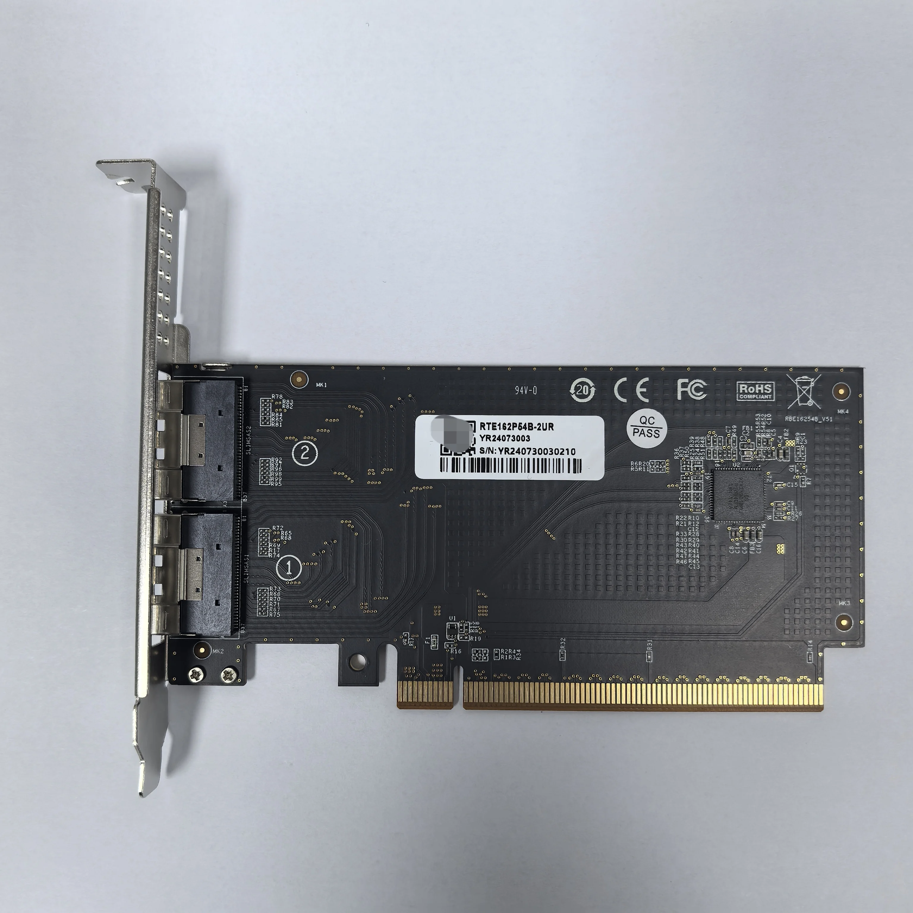 Riser PCIe 5,0 4,0 16x a SlimSAS SFF-8654 placa base MCIO tarjeta dividida GPU tarjeta gráfica, externa, Cable adaptador de expansión - imagen 4