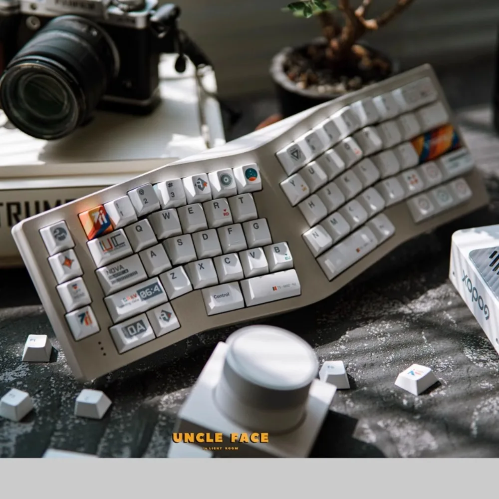 Juego de teclas con tema Starfield, 159 teclas PBT, personalidad personalizada, tapa de teclado blanca, perfil de cereza, teclas para juegos para teclado mecánico - imagen 5