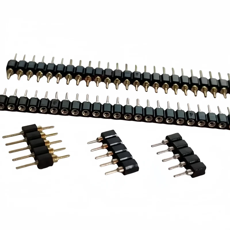 Espaciado 2,54mm cabezal de Pin de agujero redondo cabezal de Pin redondo de doble cabeza cabezal de agujero redondo chapado en oro 1x2P 3P 4P 5P 6P 7P 1X40P