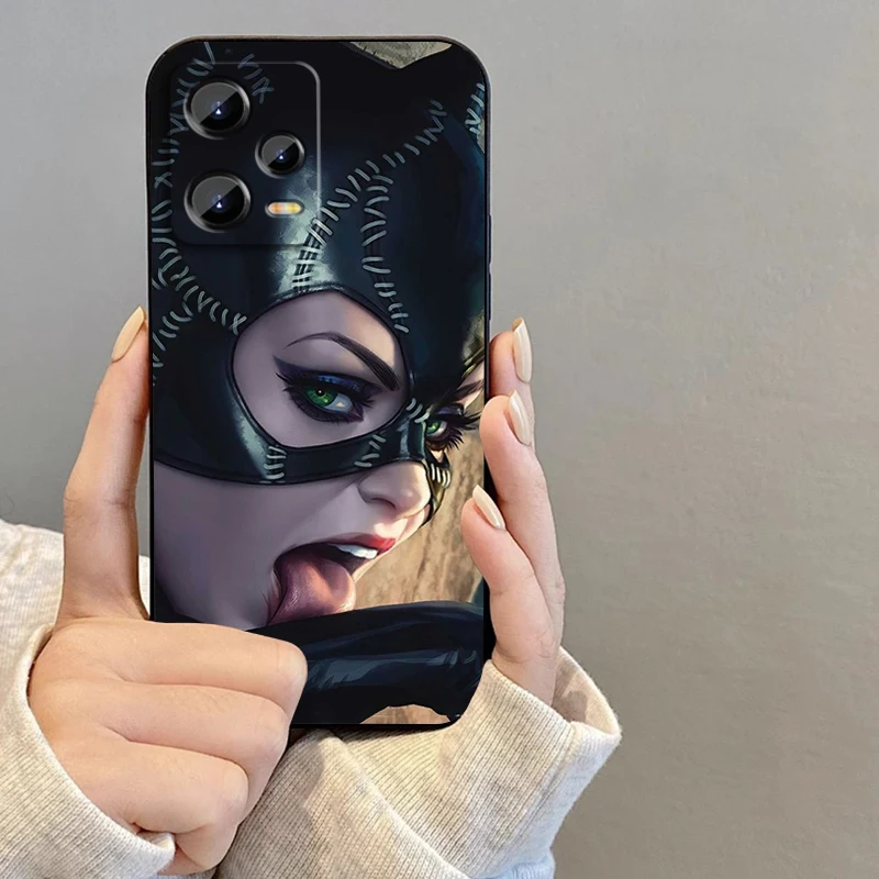 C-catwoman-Funda negra para Xiaomi Redmi Note 13, 12R, 12S, Turbo 11, 11T, 11S, 10, 10S Pro Plus, 5G - imagen 2