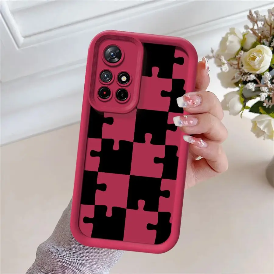 Funda de teléfono suave de TPU para Xiaomi Redmi 13C 9C 10A 12C 9T A3 A5 10C A2 A1 Plus 14C 9A divertido rompecabezas negro - imagen 4