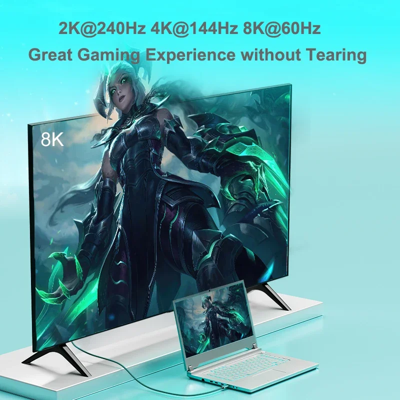 Cable bidireccional de 8K DP a tipo C USB C a línea Displayport 1,4 para iPhone 15 Macbook Pro iPad iMac Compatible con Thunderbolt 3/4 - imagen 4