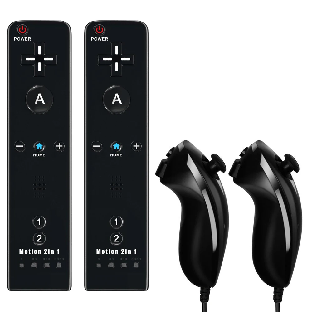 Para Nintendo Wii/Wii U Joystick 2 en 1 juego de controlador inalámbrico remoto Gamepad Motion Plus con funda de silicona videojuego