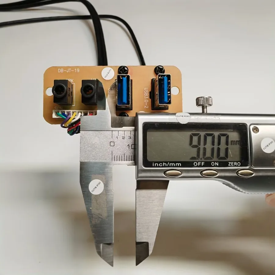 Cable de datos del Panel frontal de extensión de la placa base 19P 9 pines a 2 puertos USB 3,0 3,5mm HD toma de Audio Cable de interfaz de E/S 65mm x 27mm - imagen 4