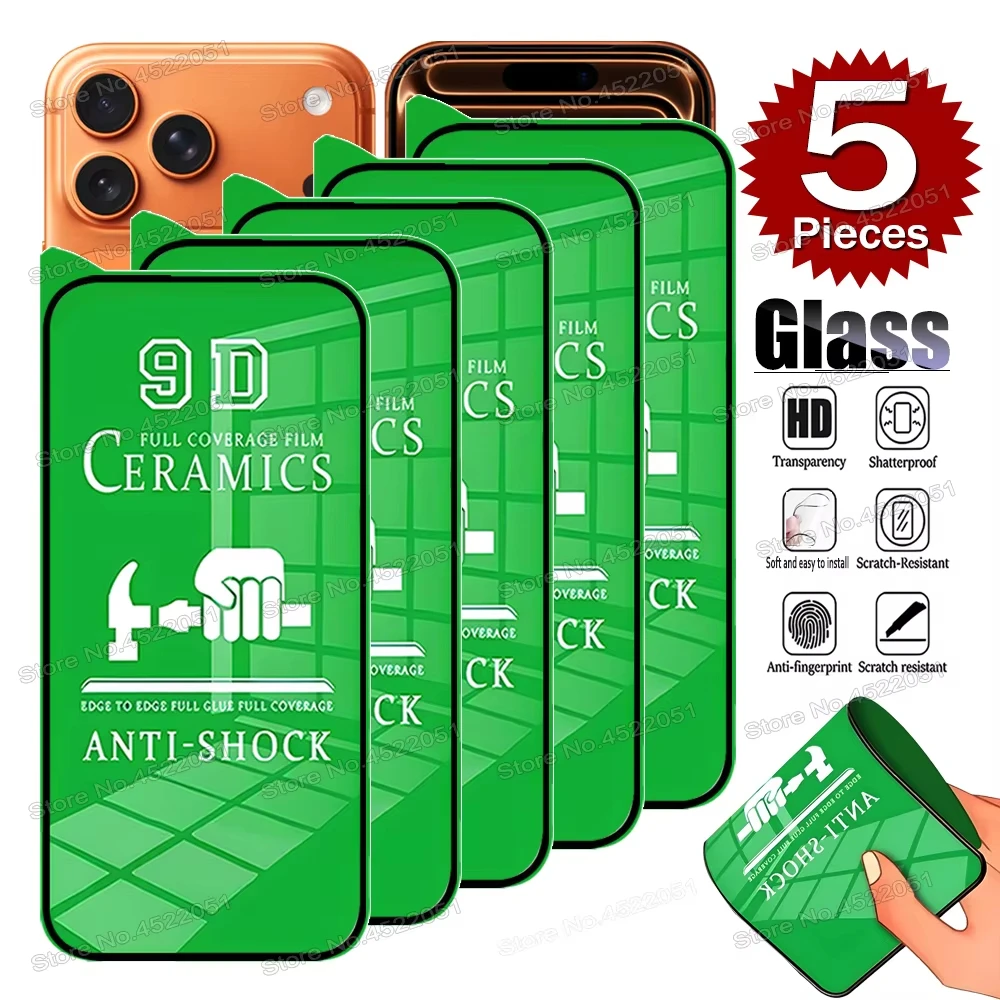 1-5 uds 9D Protector de pantalla de cerámica para iPhone 13 11 16 17 Pro Max Air 15 14 12 Mini XR Xs X 7 8 Plus 6s SE película protectora - imagen 2