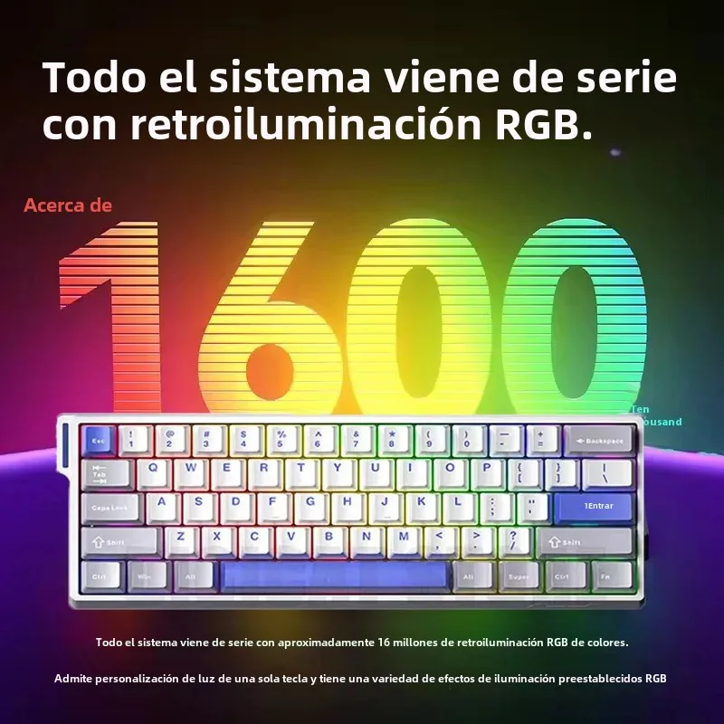 AULA Win60 HE teclado para juegos con interruptor magnético 8k con cable 60% personalizado RGB Hot Swap Rt Esports Gamer Teclado mecánico para regalos de Pc - imagen 3