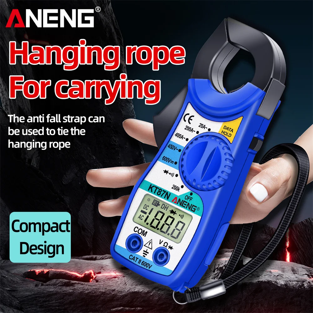 ANENG KT87N multímetro Digital de abrazadera voltaje CA/CC corriente 600V valores eficaces verdaderos multímetros capacitancia herramientas de prueba eléctrica