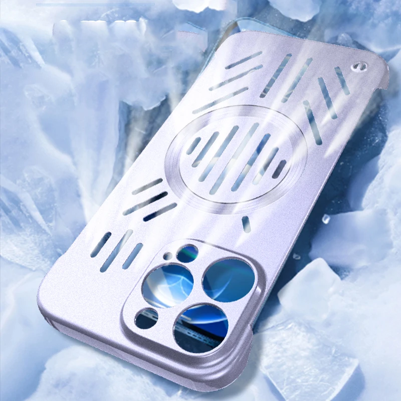 Funda de teléfono magnética con disipación de calor para iPhone 17 16 15 14 13 12 11 Pro Max Air para cubierta dura de PC con carga inalámbrica Magsafe - imagen 5