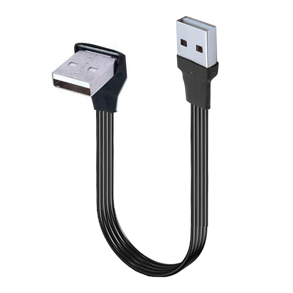 5CM 1M 2M 90 ángulo USB 2,0 A macho a macho/hembra cable adaptador de extensión USB2.0 macho a hembra derecha/izquierda/abajo/arriba cable negro - imagen 5