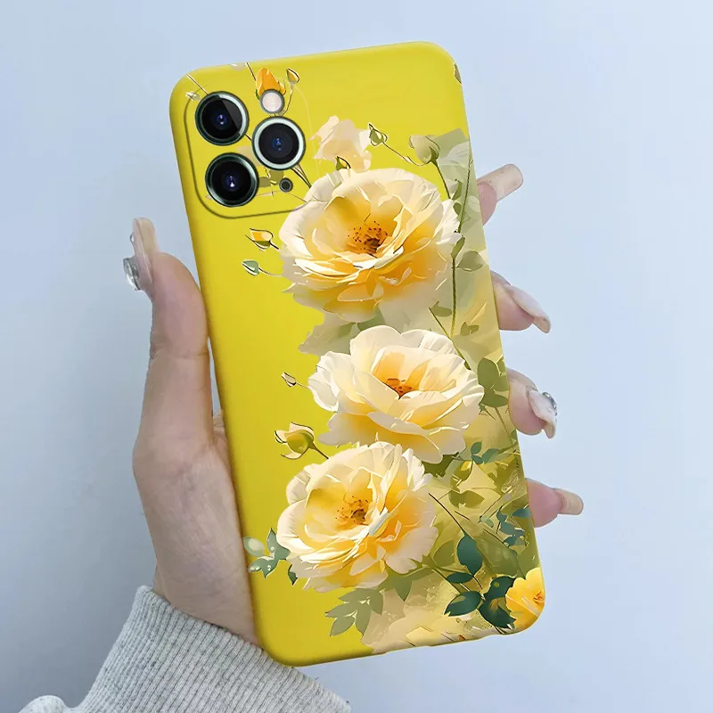 Para iPhone 11 Pro 12 Pro Max Mini Funda mariposa flor chica bonita 2025 diseño suave TPU Funda trasera de silicona para teléfono carcasa Funda - imagen 3
