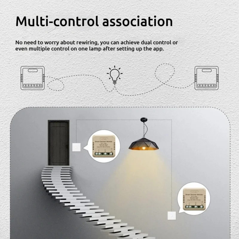 MINI interruptor atenuador inteligente Tuya WiFi, temporizador de aplicación y Control por voz, funciona con asistente de Alexa/Google, renovación de equipos antiguos DIY - imagen 5