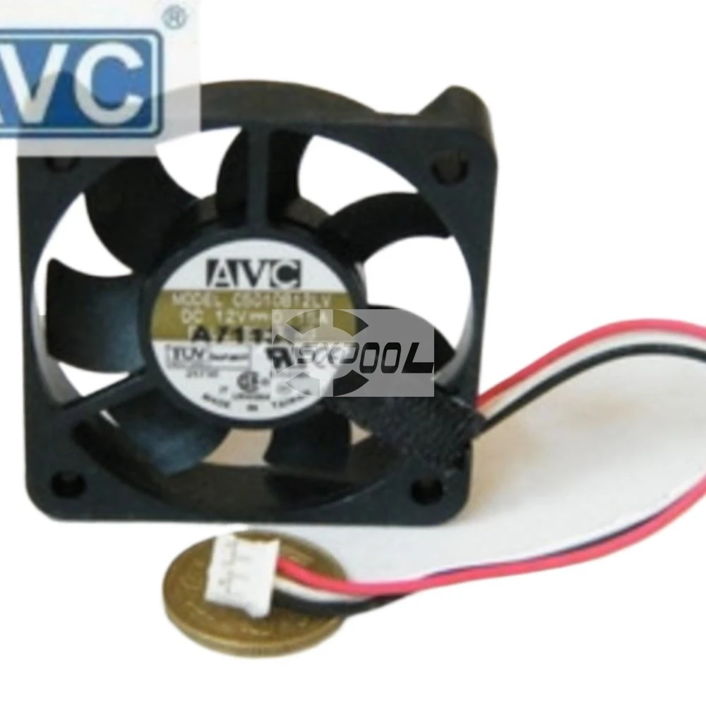 2 uds para ventilador de refrigeración AVC C5010B12LV 50mm 12V, 0.15A, doble bola 50x50x10mm para aplicación de refrigeración compacta de electrónica pequeña