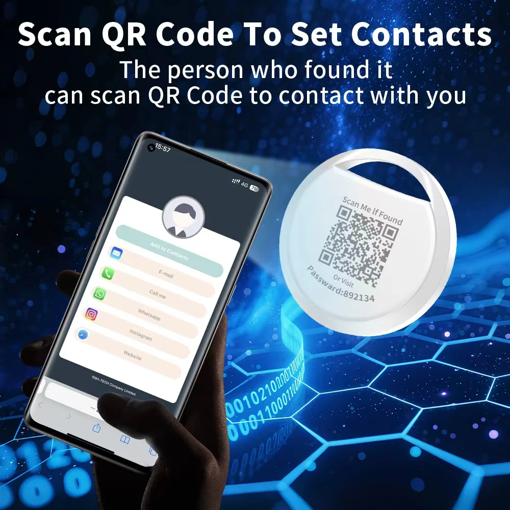 Bolsa de seguimiento Android con código QR, localizador antipérdida, funciona con la aplicación Hub Find de Google, navegación, buscador de artículos inteligentes para el hogar para Xiaomi Pixel - imagen 5